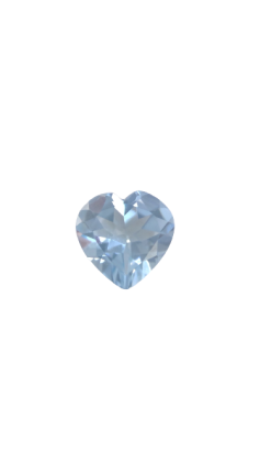 6x6 MM Aquamarine Genuine Heart